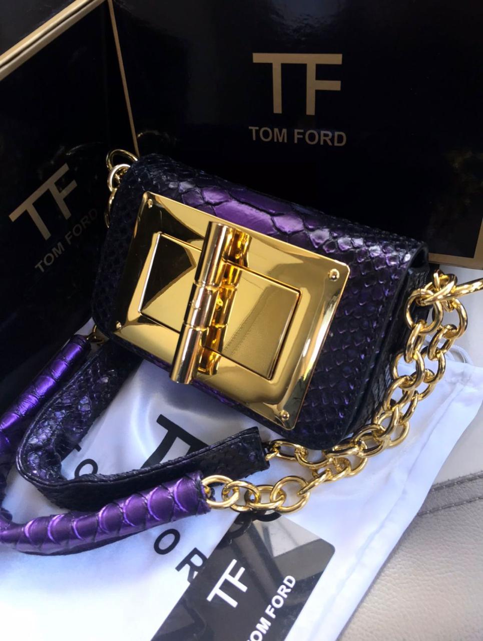 TOM FORD NATALIA SHOULDER BAG - PURPLE BLACK