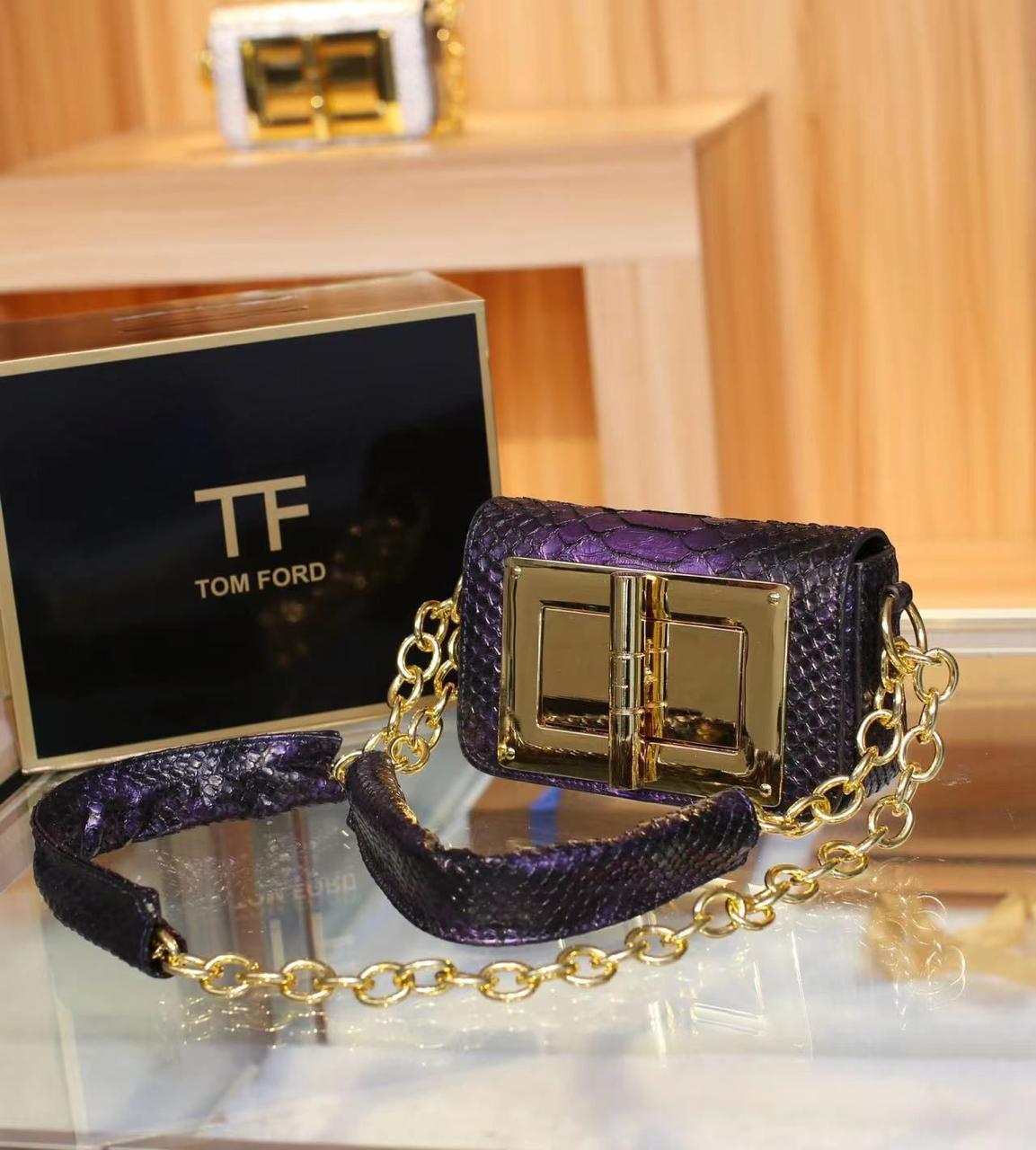 TOM FORD NATALIA SHOULDER BAG - PURPLE BLACK