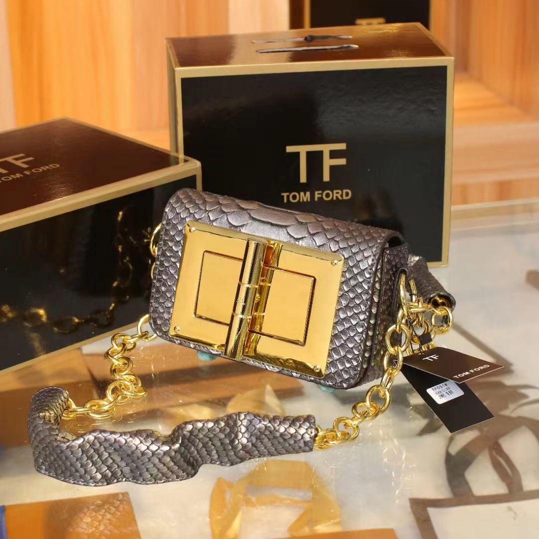 TOM FORD NATALIA SHOULDER BAG - SILVER BLACK