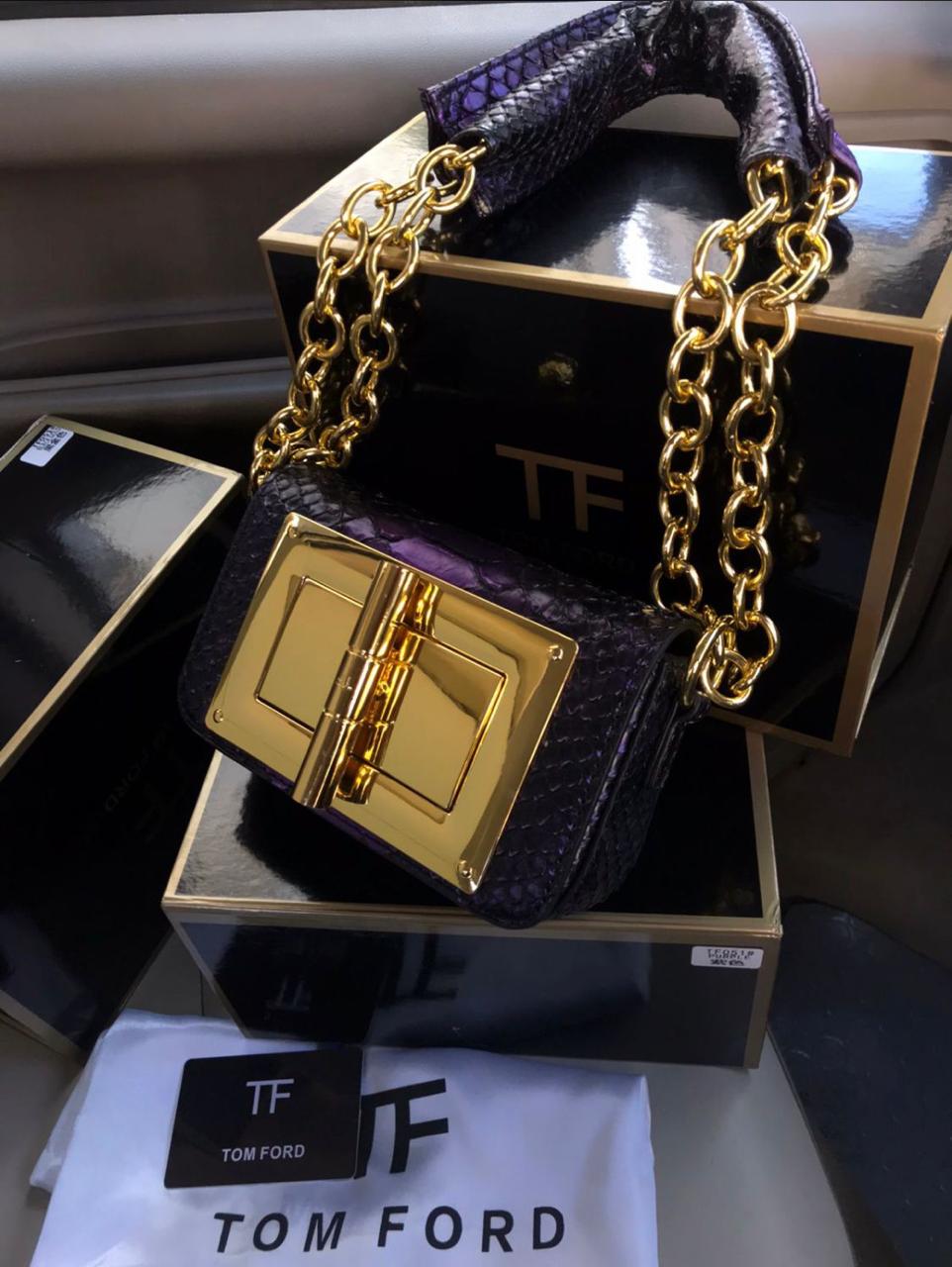 TOM FORD NATALIA SHOULDER BAG - PURPLE BLACK