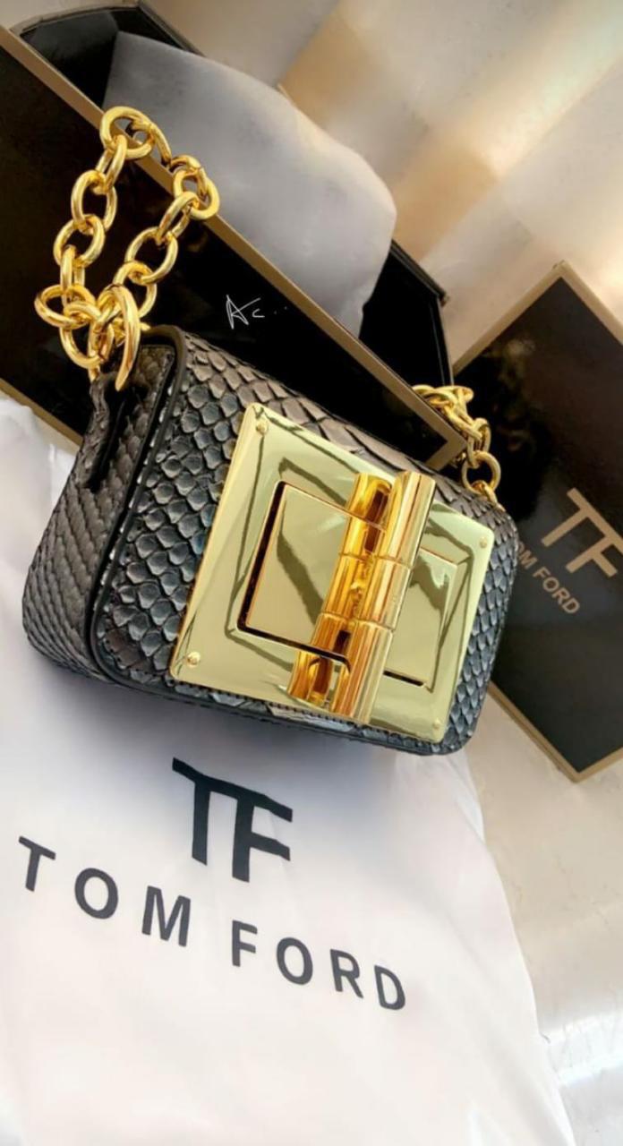 TOM FORD NATALIA SHOULDER BAG - SILVER BLACK