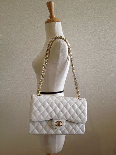 CHANEL Jumbo Classic Double Flap - White