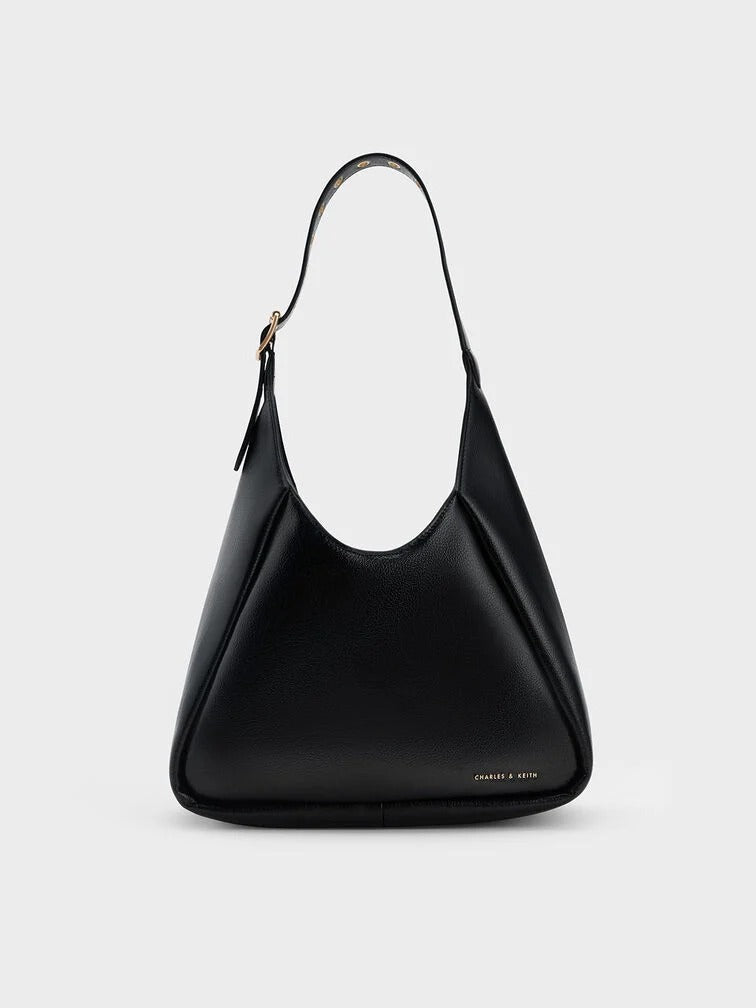 CHARLES & KEITH Buzz Hobo Bag - Black