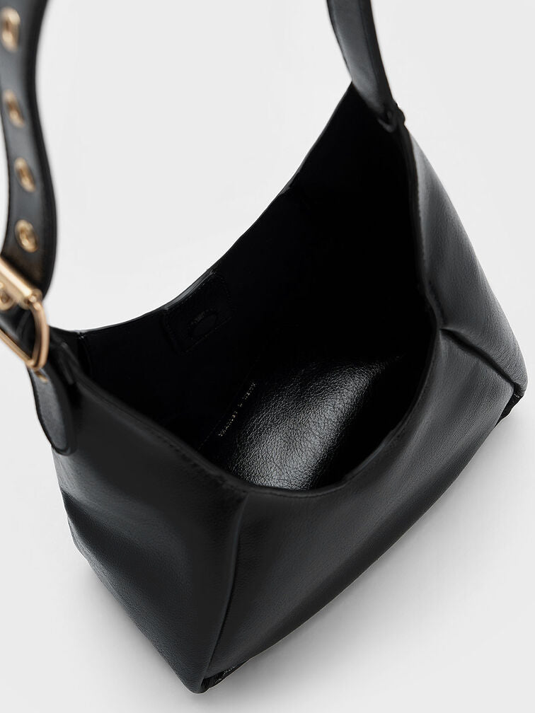 CHARLES & KEITH Buzz Hobo Bag - Black