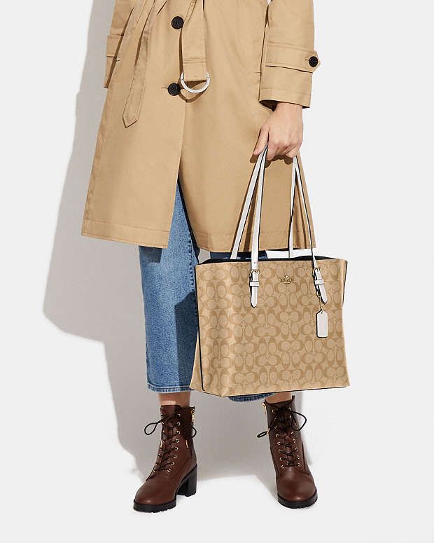 COACH Mollie Tote Bag In Signature Canvas - White
