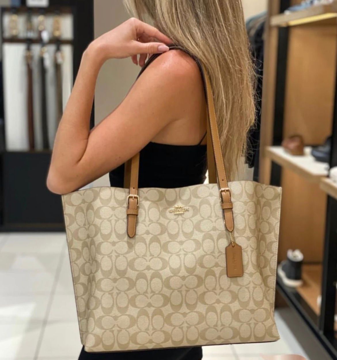 COACH Mollie Tote Bag In Signature Canvas - Brown