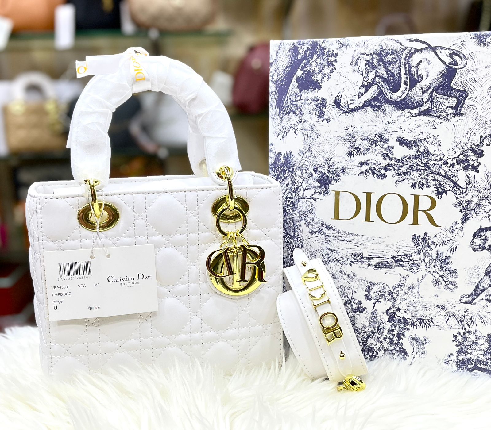 Dior Medium Lady My ABCDior Bag - White