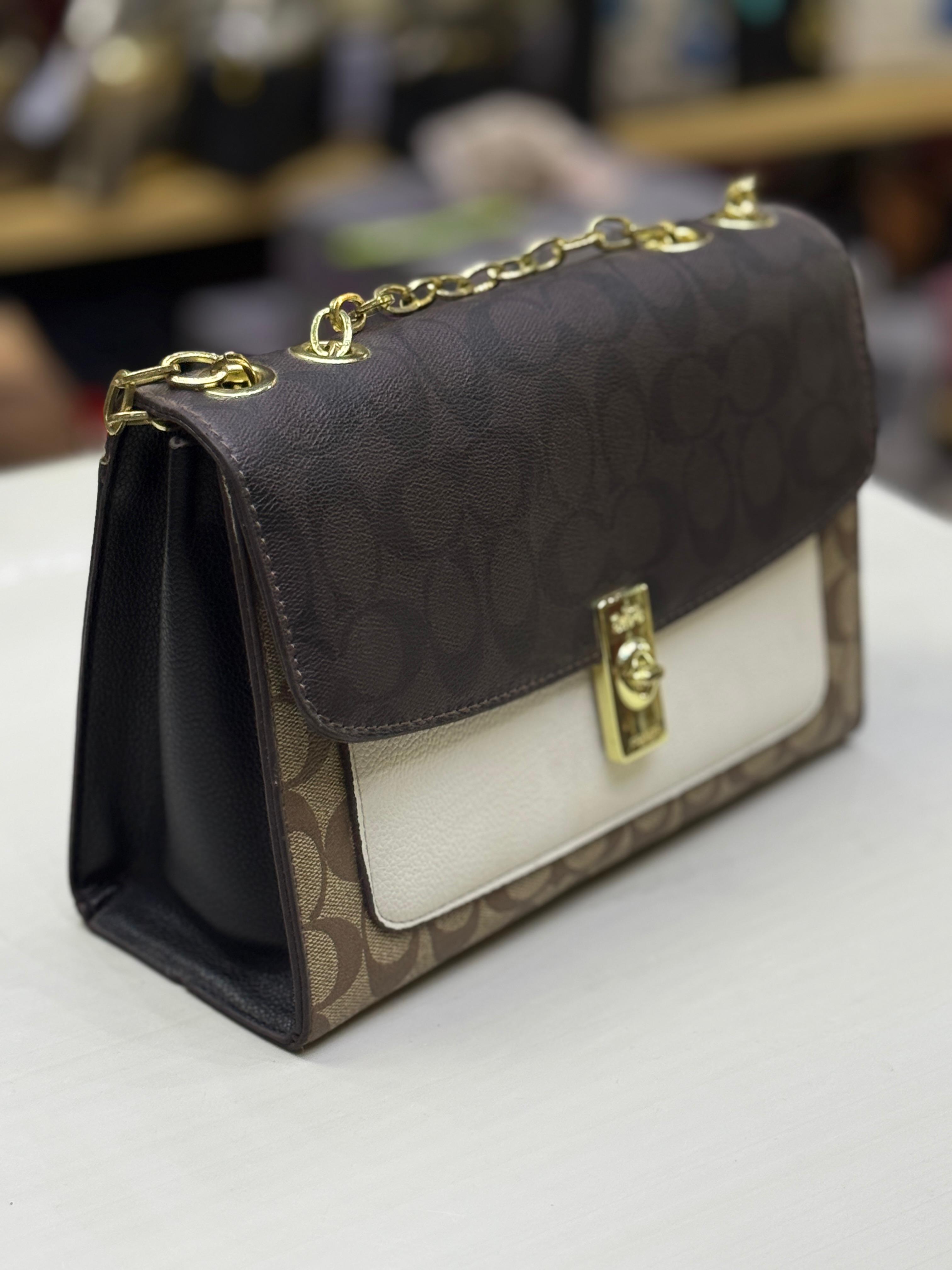 COACH Lane Shoulder Bag - Dark Brown Signature Canvas