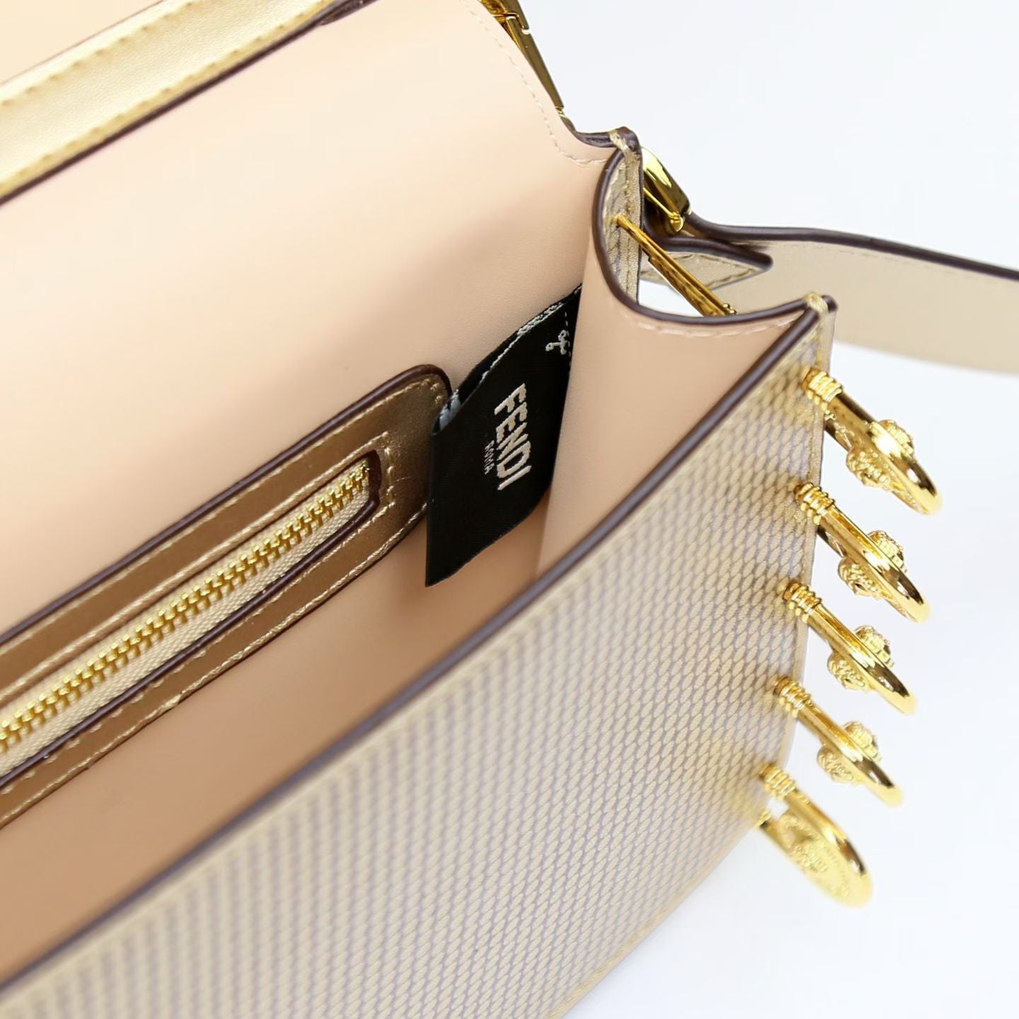 FENDI Baguette Golden Crossbody Bag