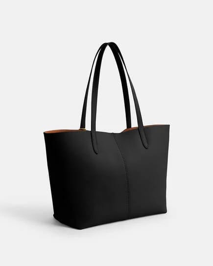 COACH North 32 Leather Tote Bag - Black