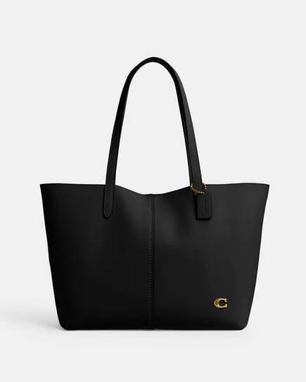 COACH North 32 Leather Tote Bag - Black