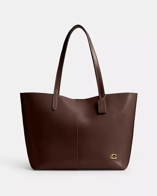 COACH North 32 Leather Tote Bag - Brown