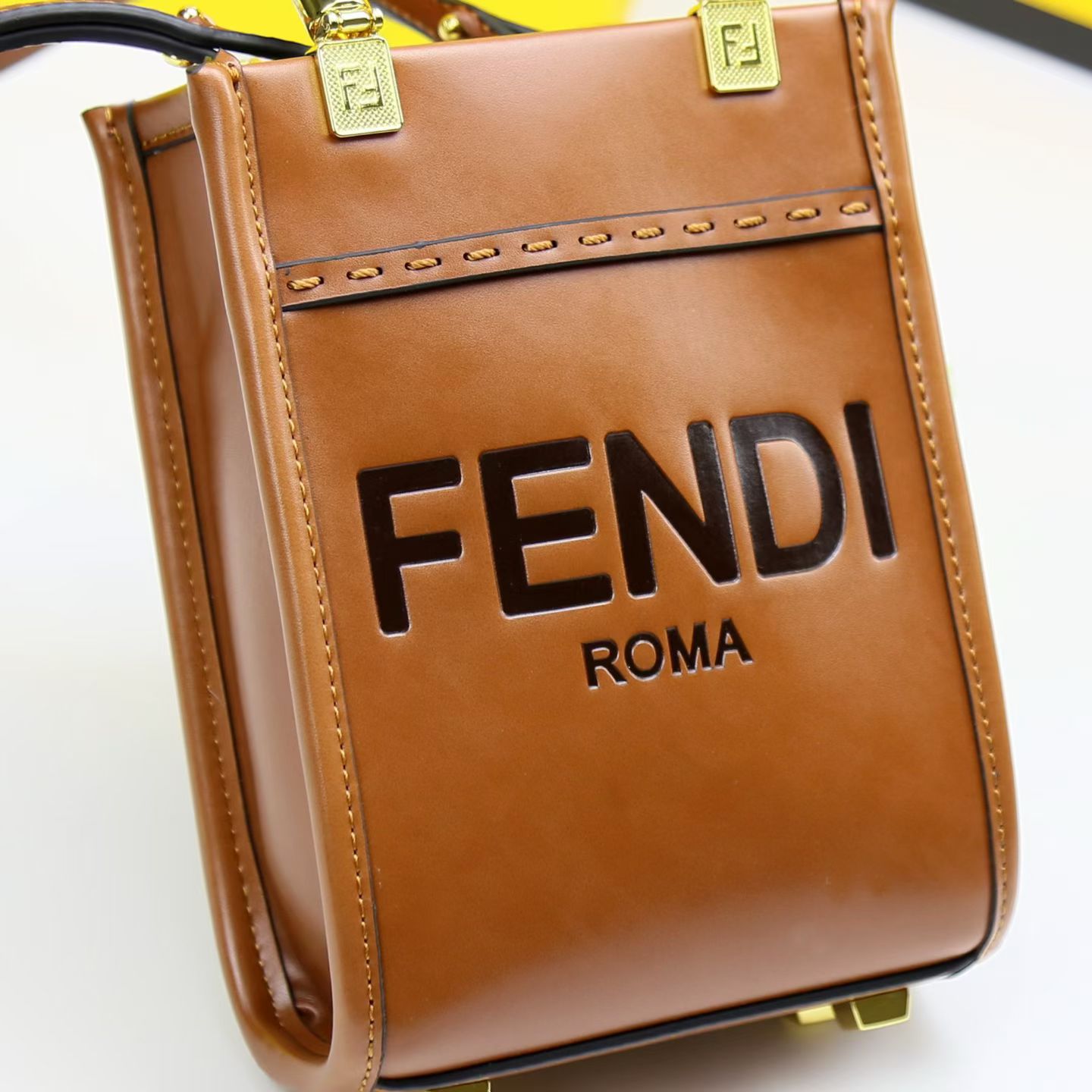 FENDI Mini Sunshine Tote Bag - Brown