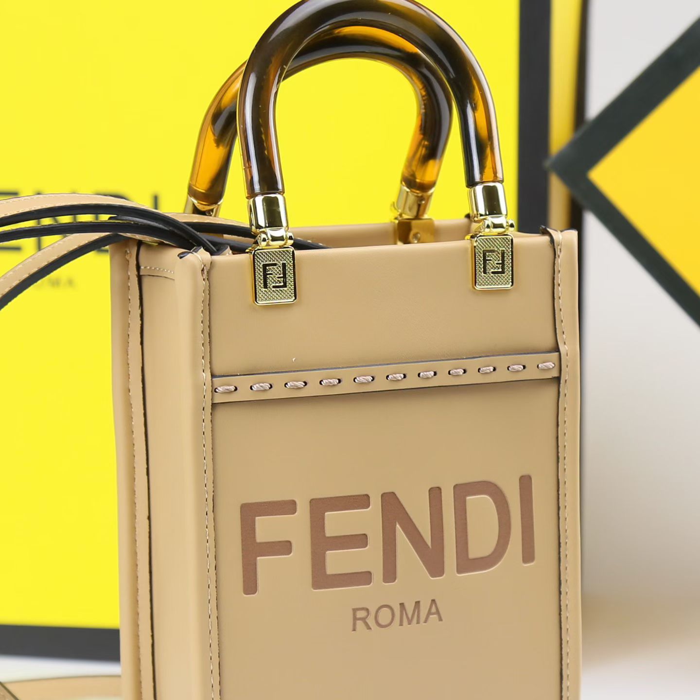 FENDI Mini Sunshine Tote Bag - Fawn