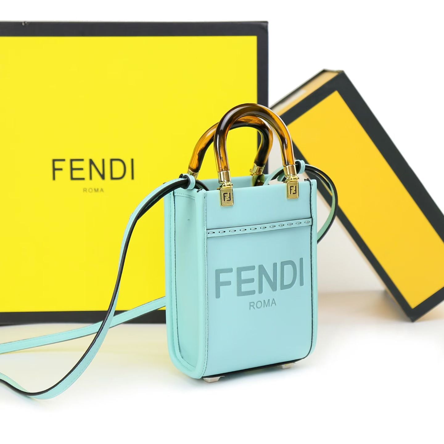 FENDI Mini Sunshine Tote Bag - Blue