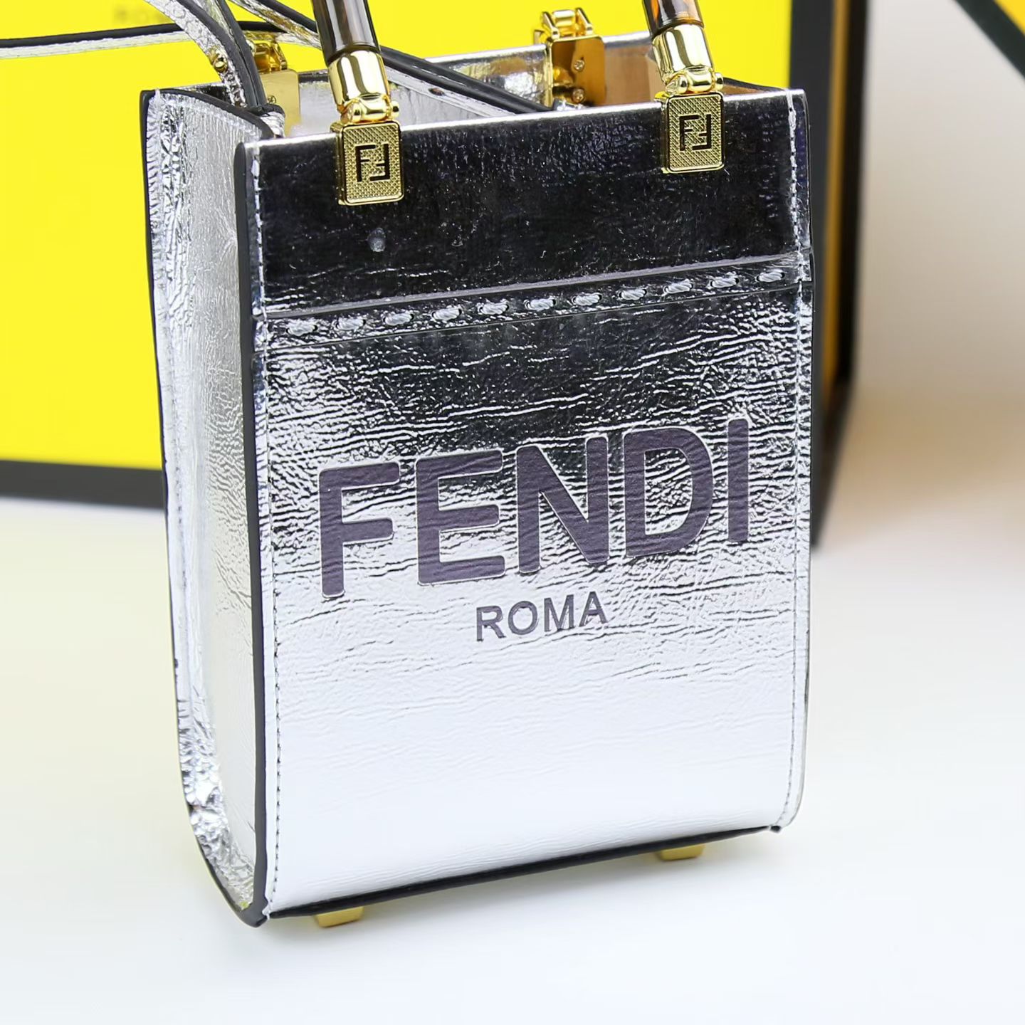 FENDI Mini Sunshine Tote Bag - Silver