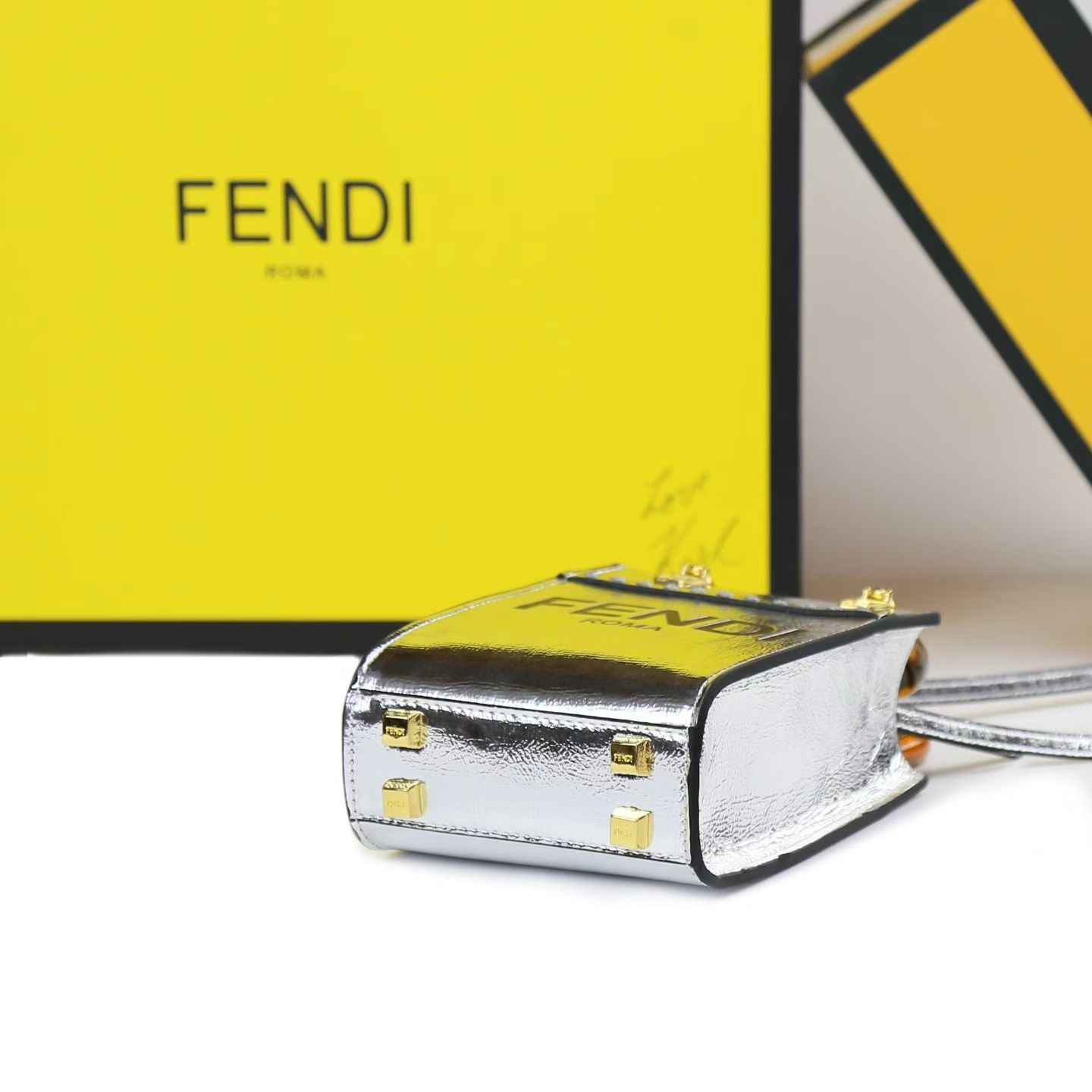 FENDI Mini Sunshine Tote Bag - Silver