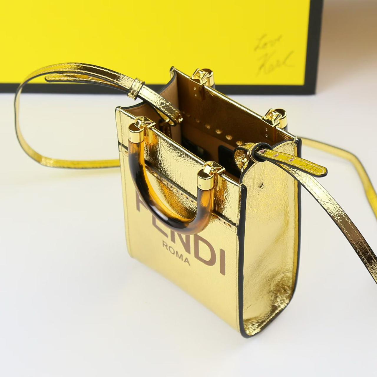 FENDI Mini Sunshine Tote Bag - Golden