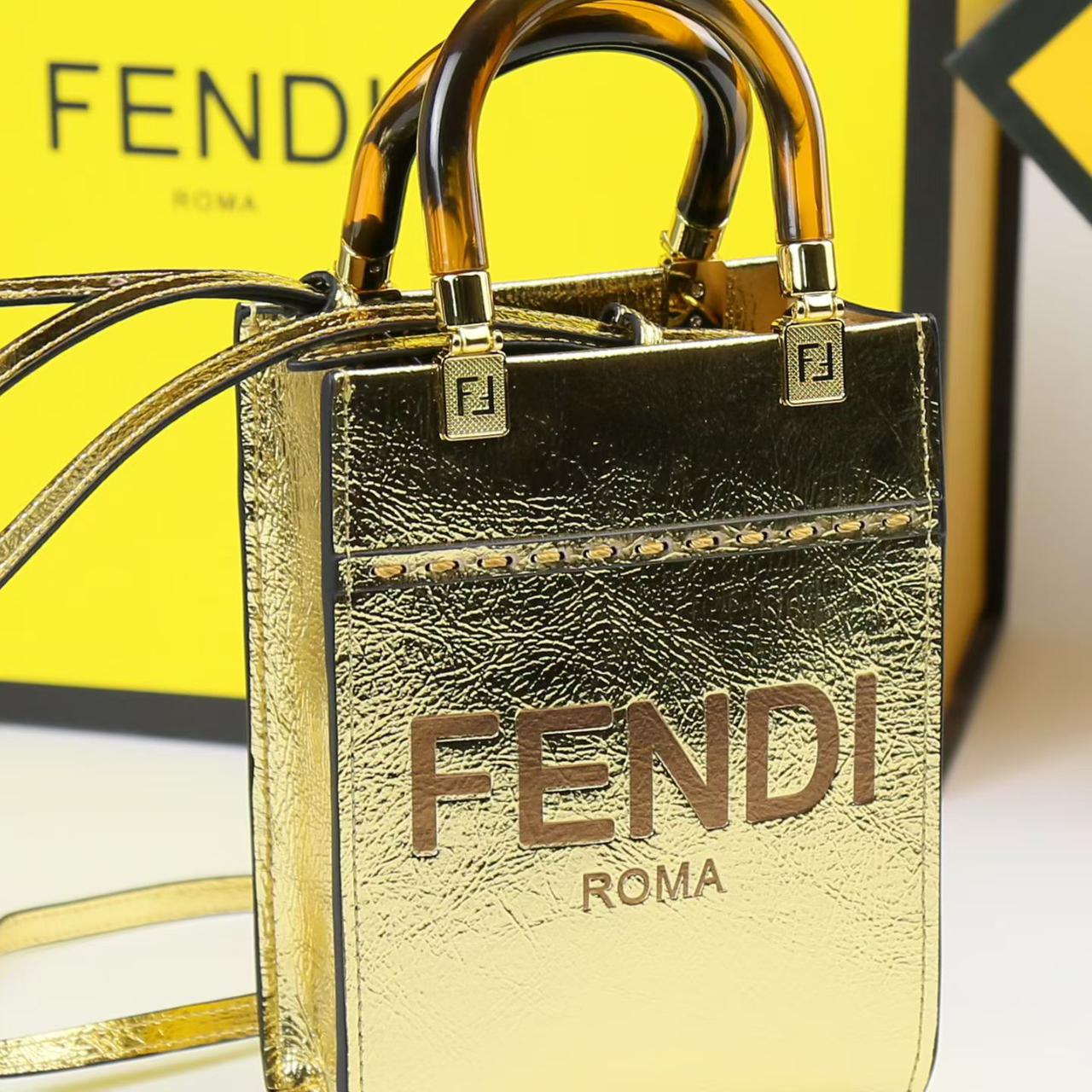 FENDI Mini Sunshine Tote Bag - Golden
