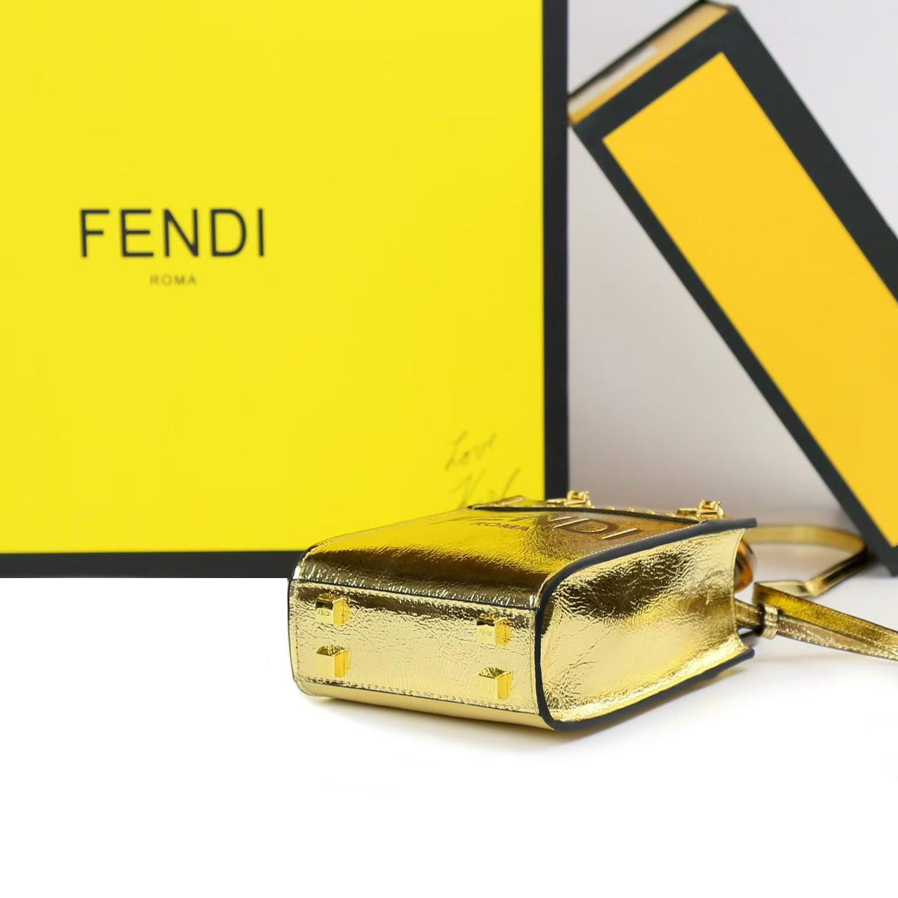 FENDI Mini Sunshine Tote Bag - Golden