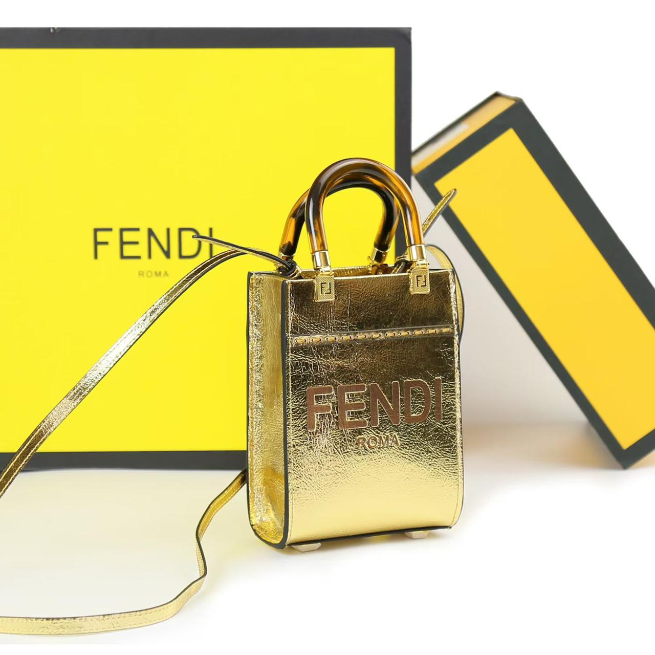 FENDI Mini Sunshine Tote Bag - Golden
