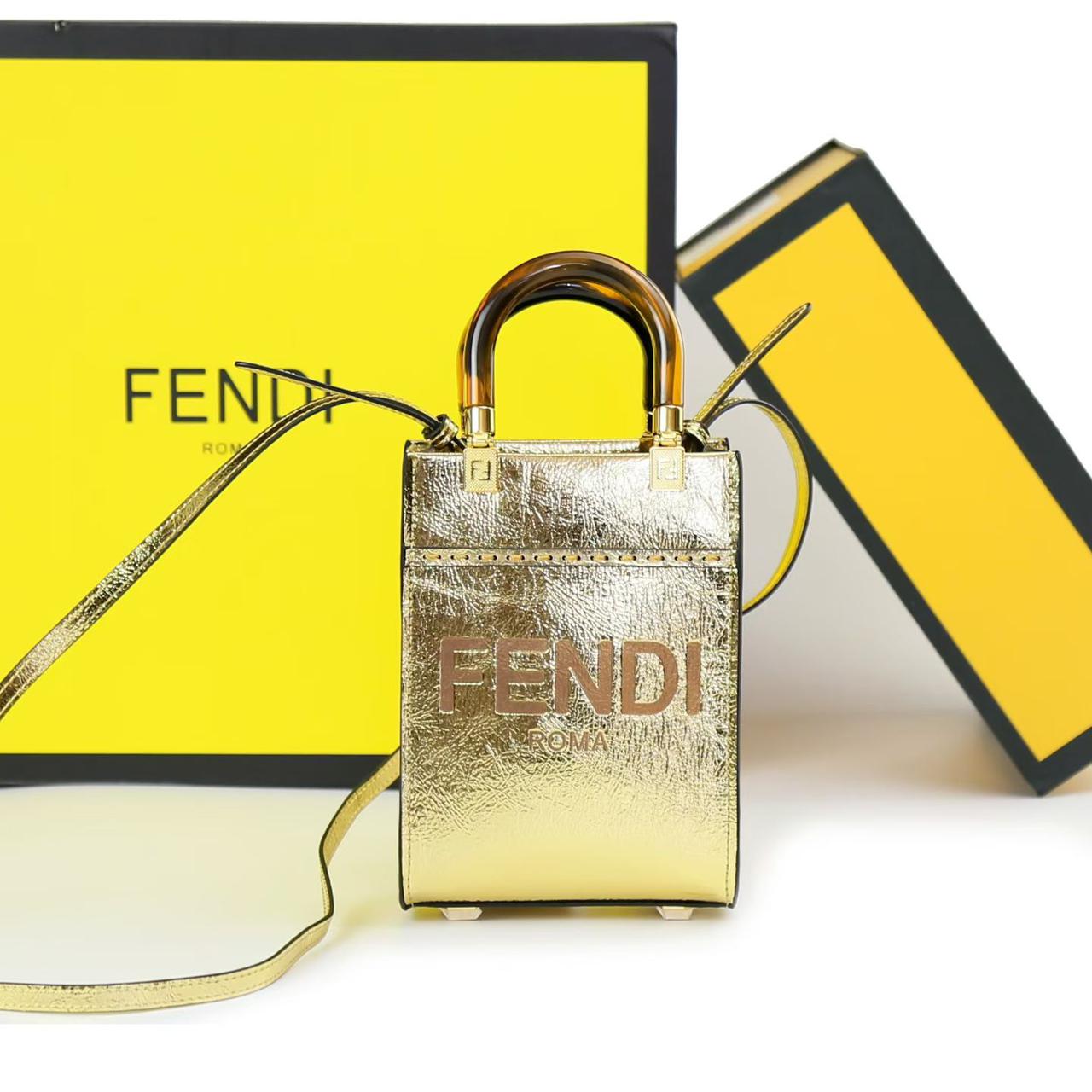 FENDI Mini Sunshine Tote Bag - Golden