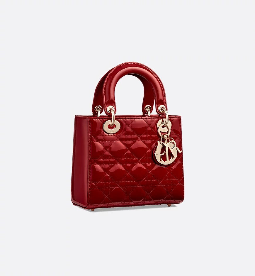 Christian Dior Small Lady Dior Bag - Mehroon