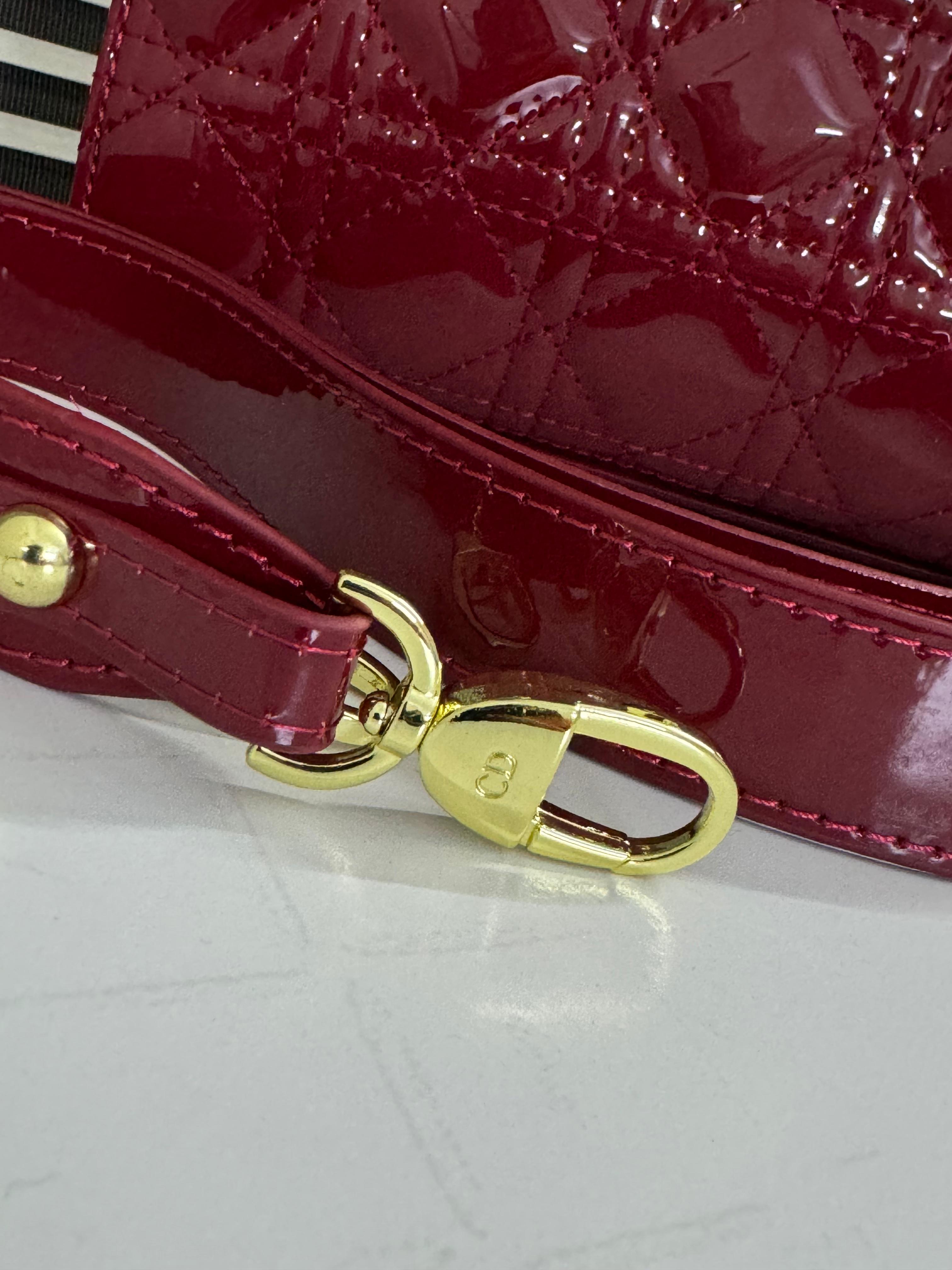 Christian Dior Small Lady Dior Bag - Mehroon