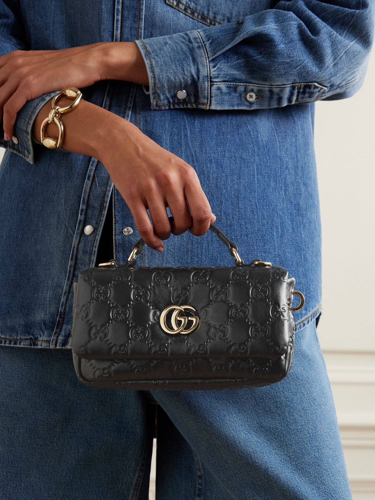 GUCCI GG MILANO MINI HANDBAG - BLACK