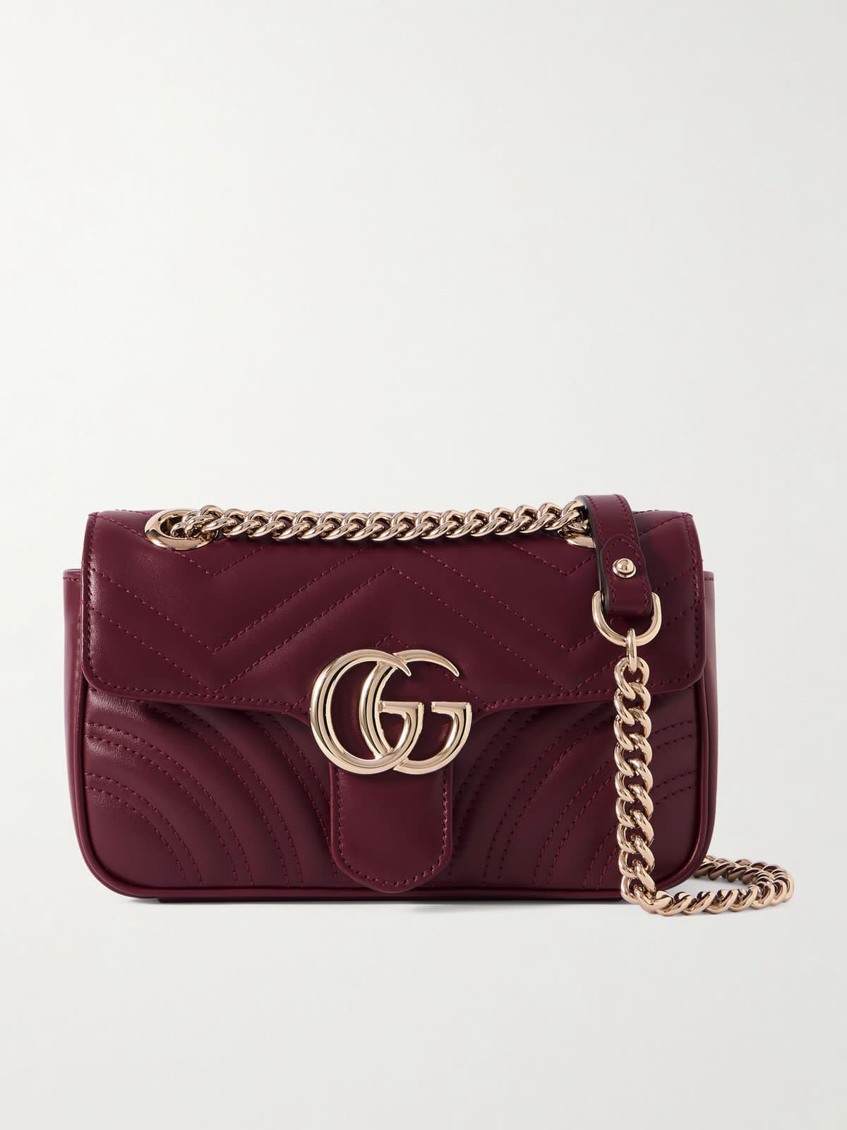 GG Marmont 2.0 quilted leather shoulder bag - Mehroon