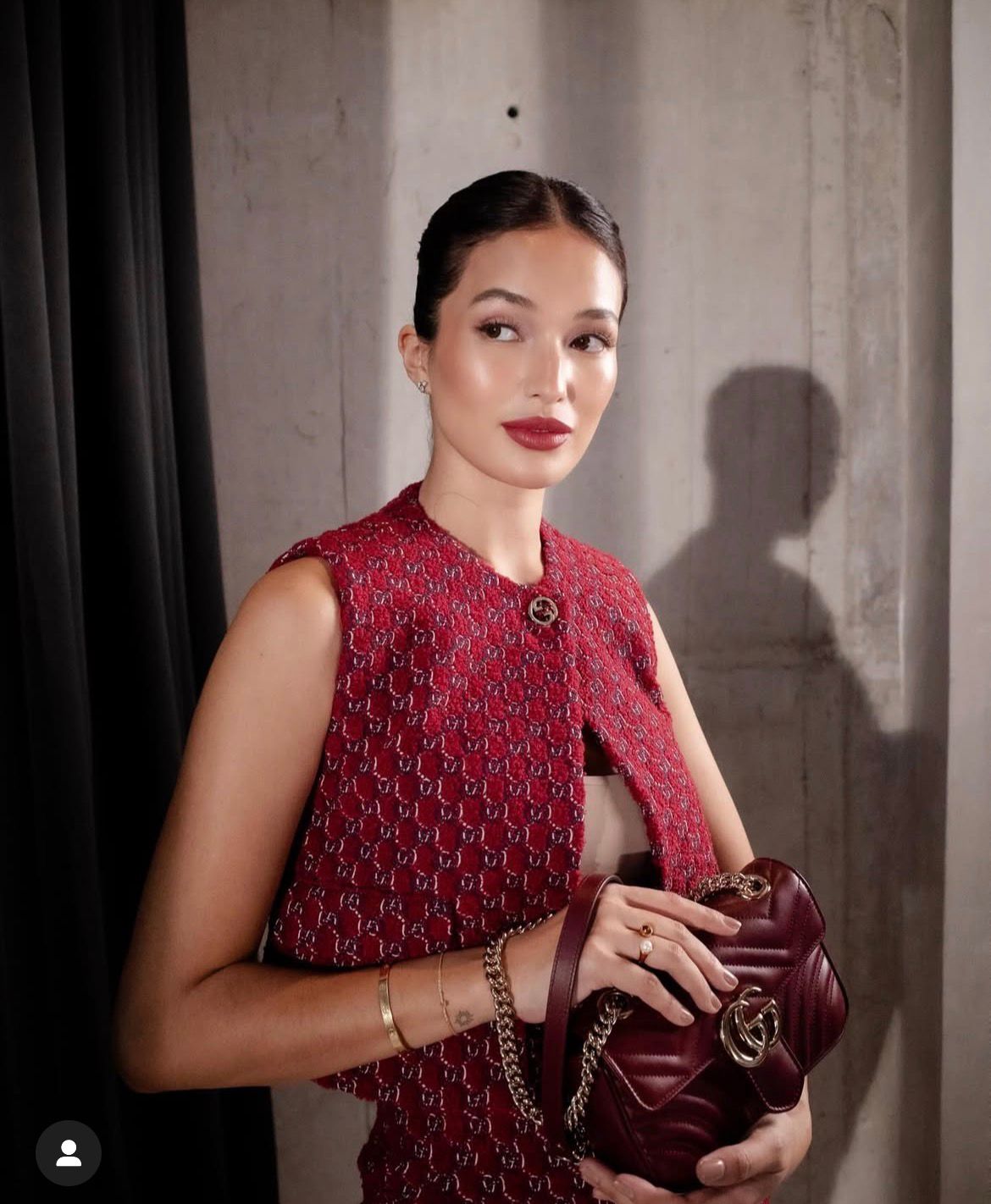 GG Marmont 2.0 quilted leather shoulder bag - Mehroon