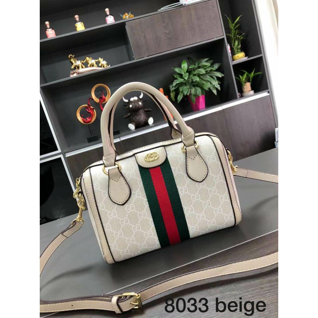 Gucci Ophidia Boston Bag - Beige