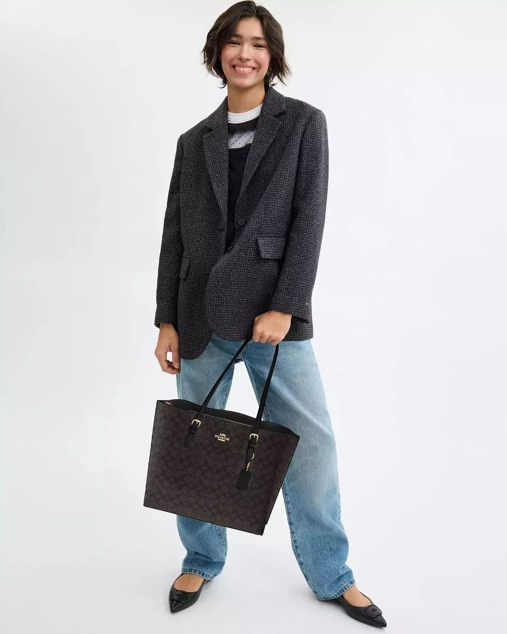 COACH Mollie Tote Bag 34 - Brown & Black