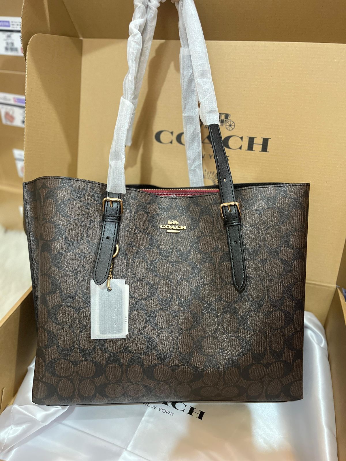 COACH Mollie Tote Bag 34 - Brown & Black