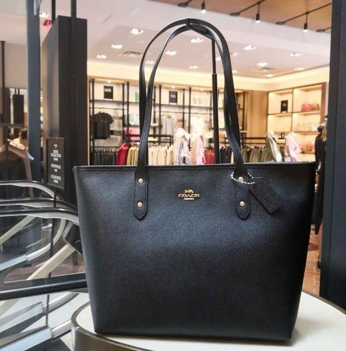 COACH City Tote Bag In Signature Canvas - Black