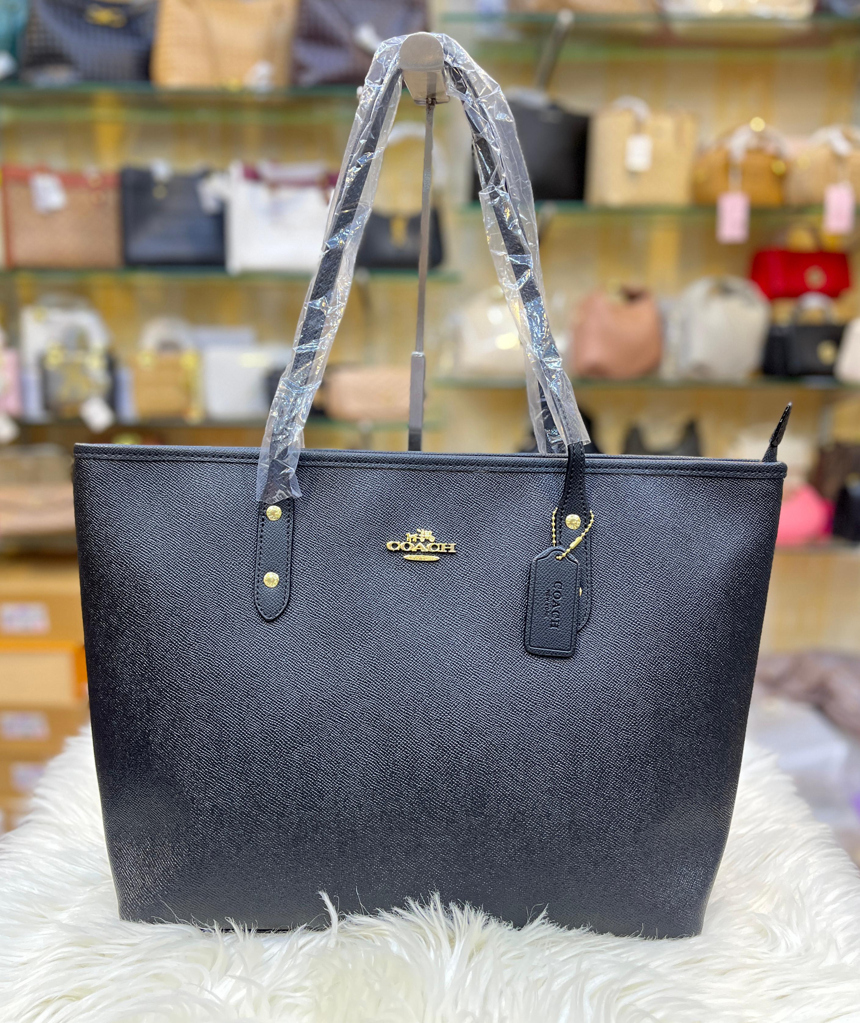 COACH City Tote Bag In Signature Canvas - Black