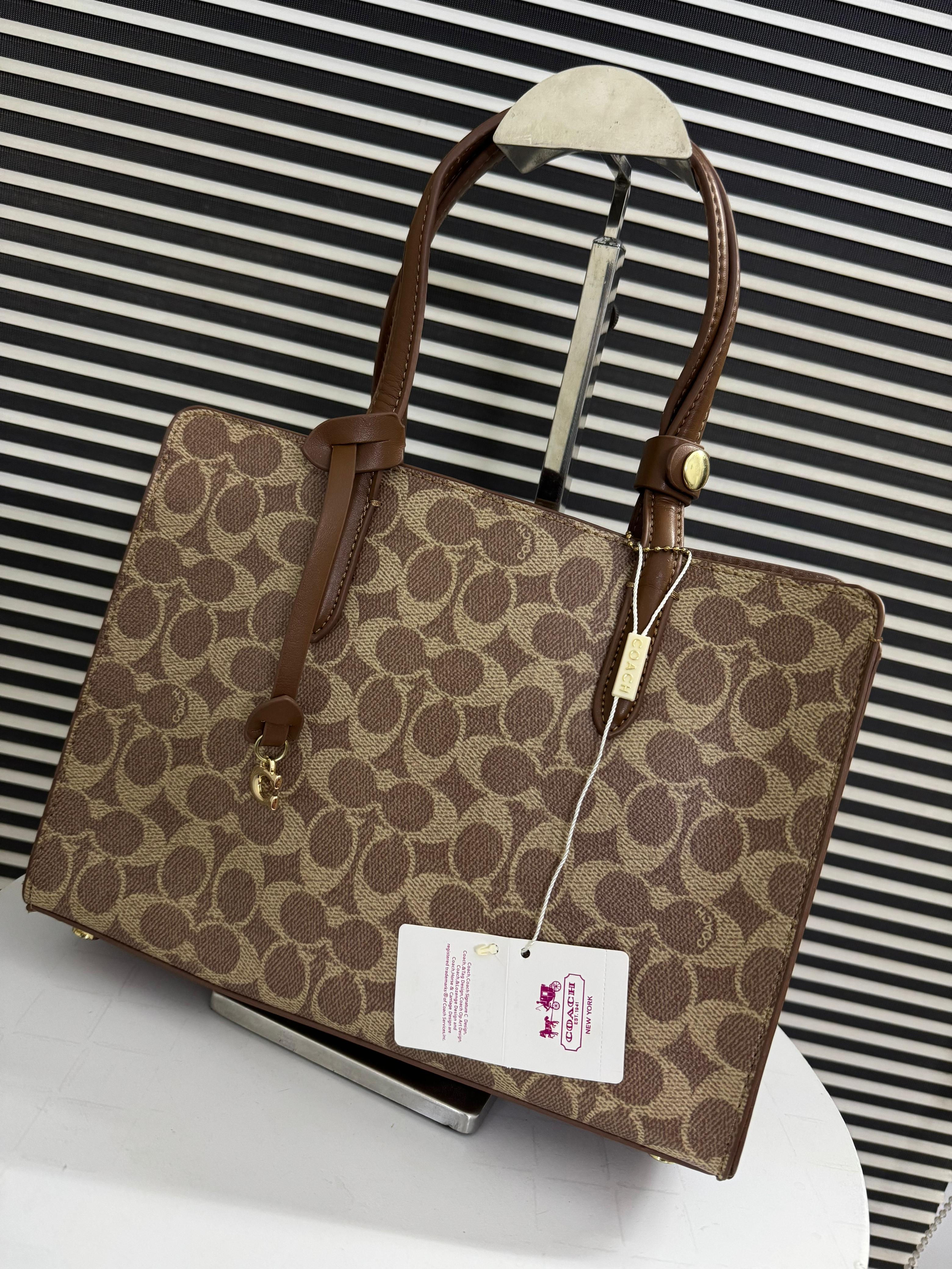 Coach Cater Carryall Bag - Beige & Brown
