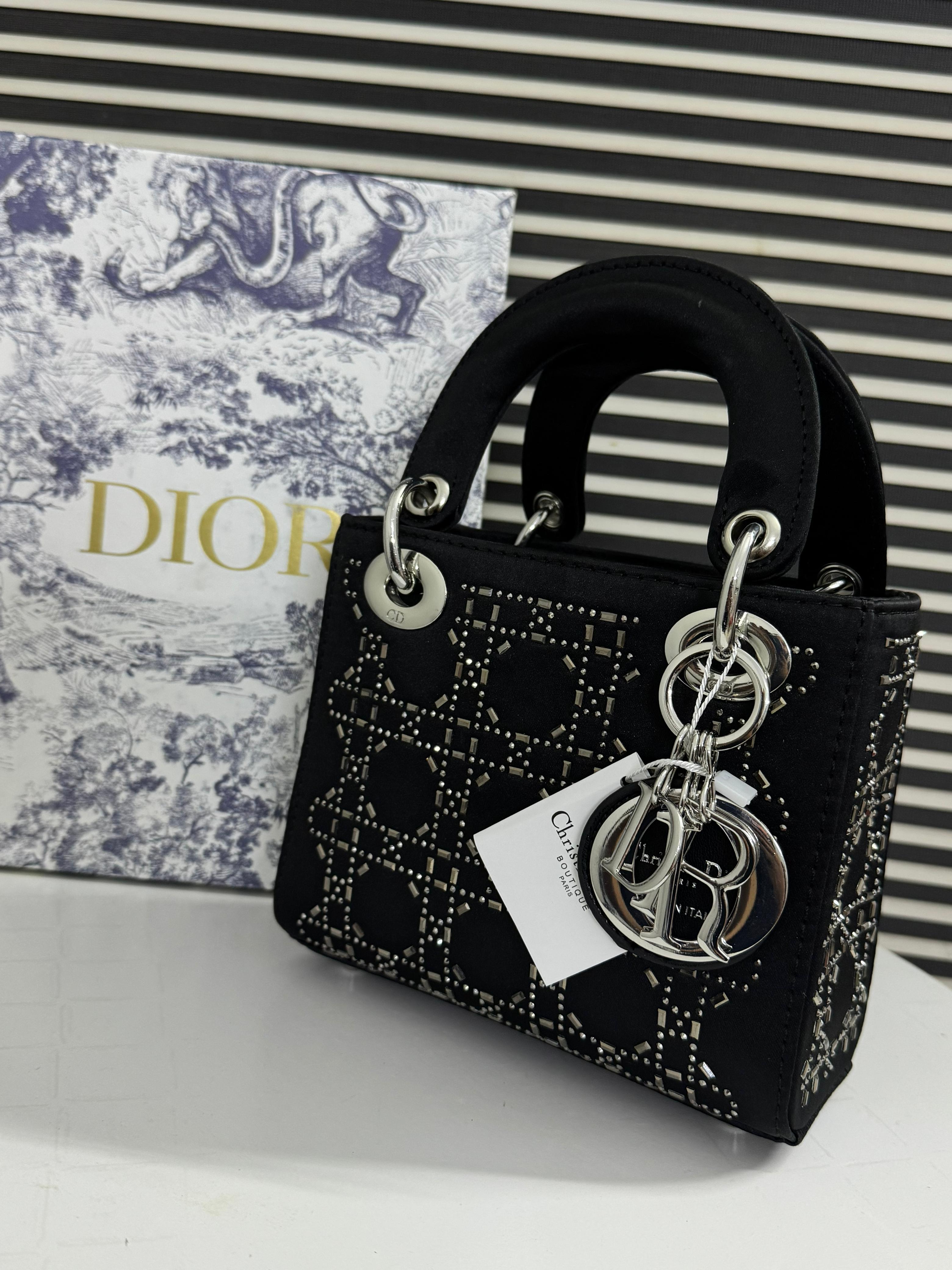 DIOR  Mini Stone Lady Dior Bag - Black