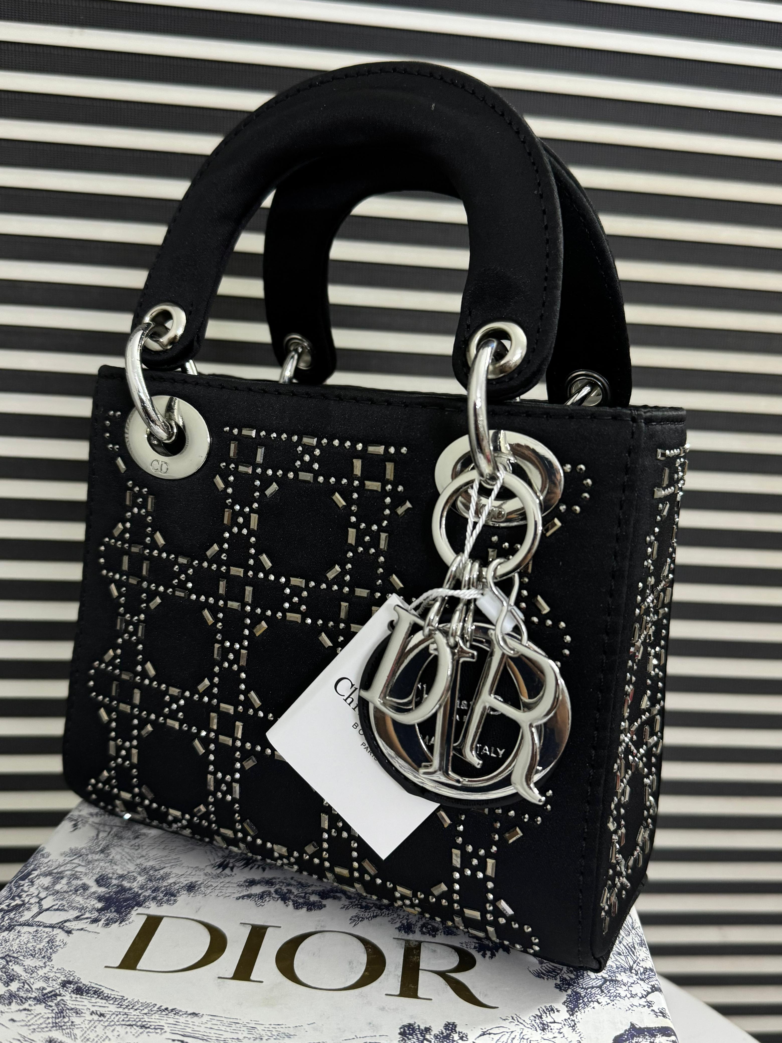 DIOR  Mini Stone Lady Dior Bag - Black