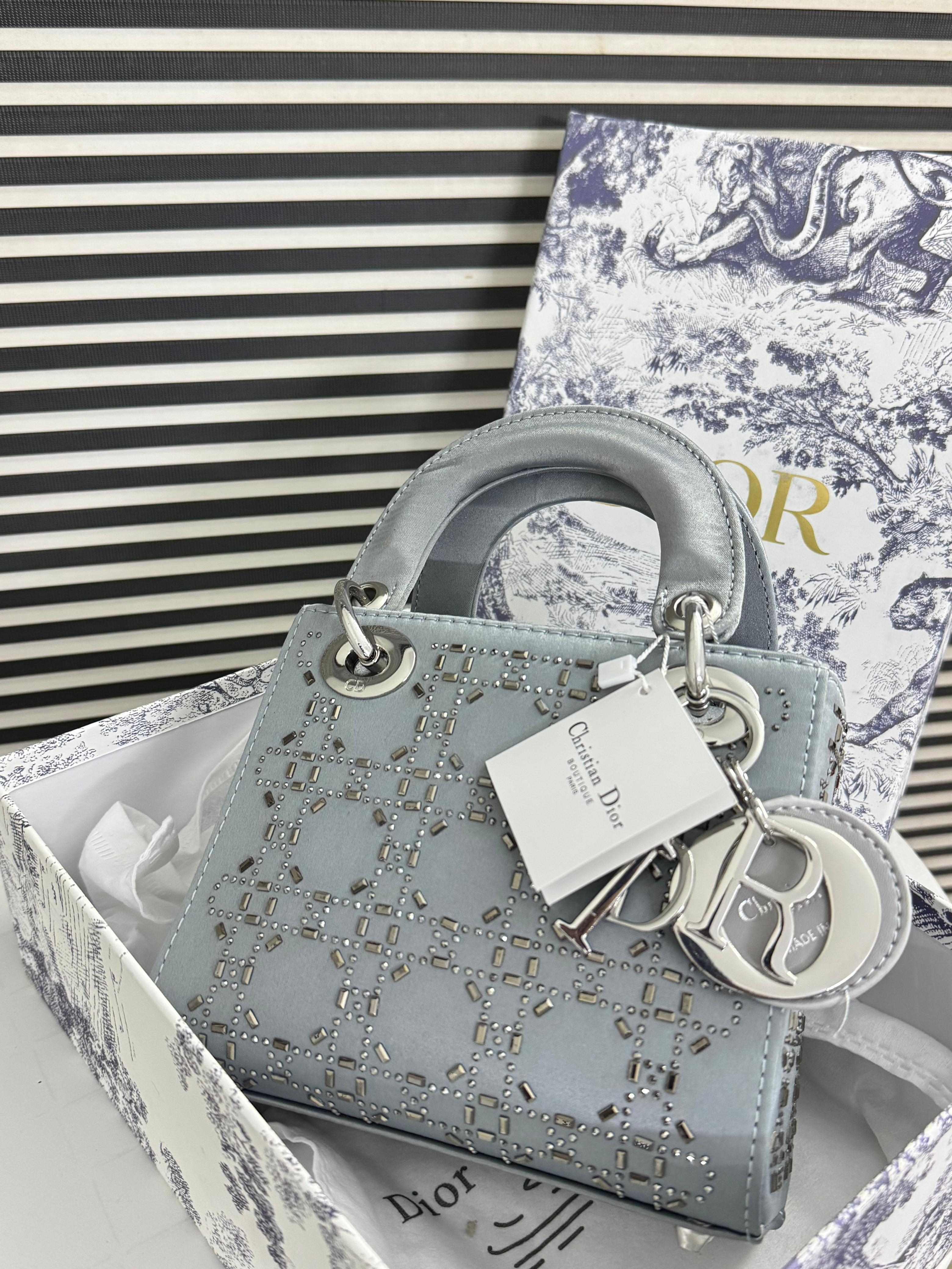 DIOR  Mini Stone Lady Dior Bag - Gray