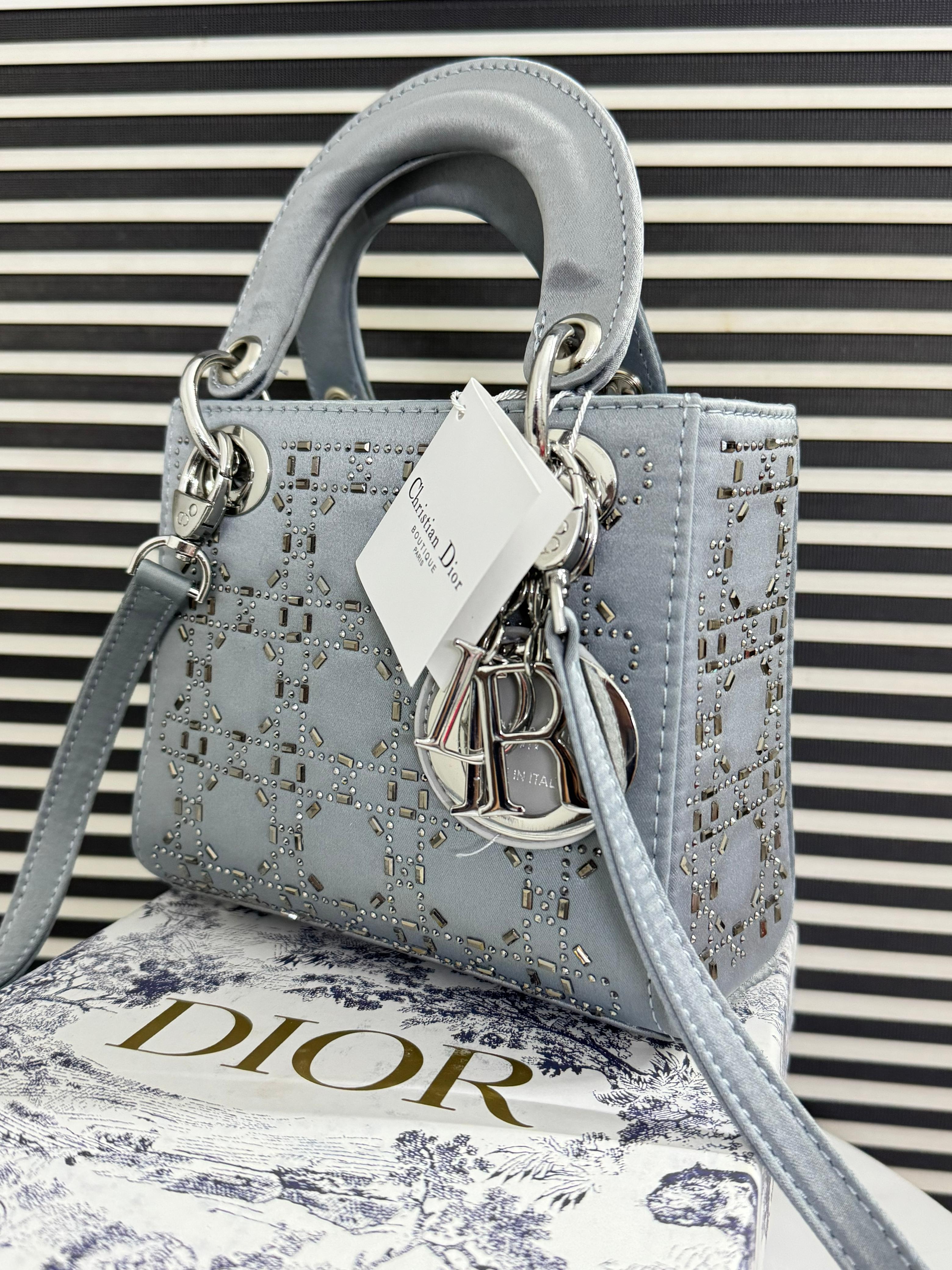 DIOR  Mini Stone Lady Dior Bag - Gray