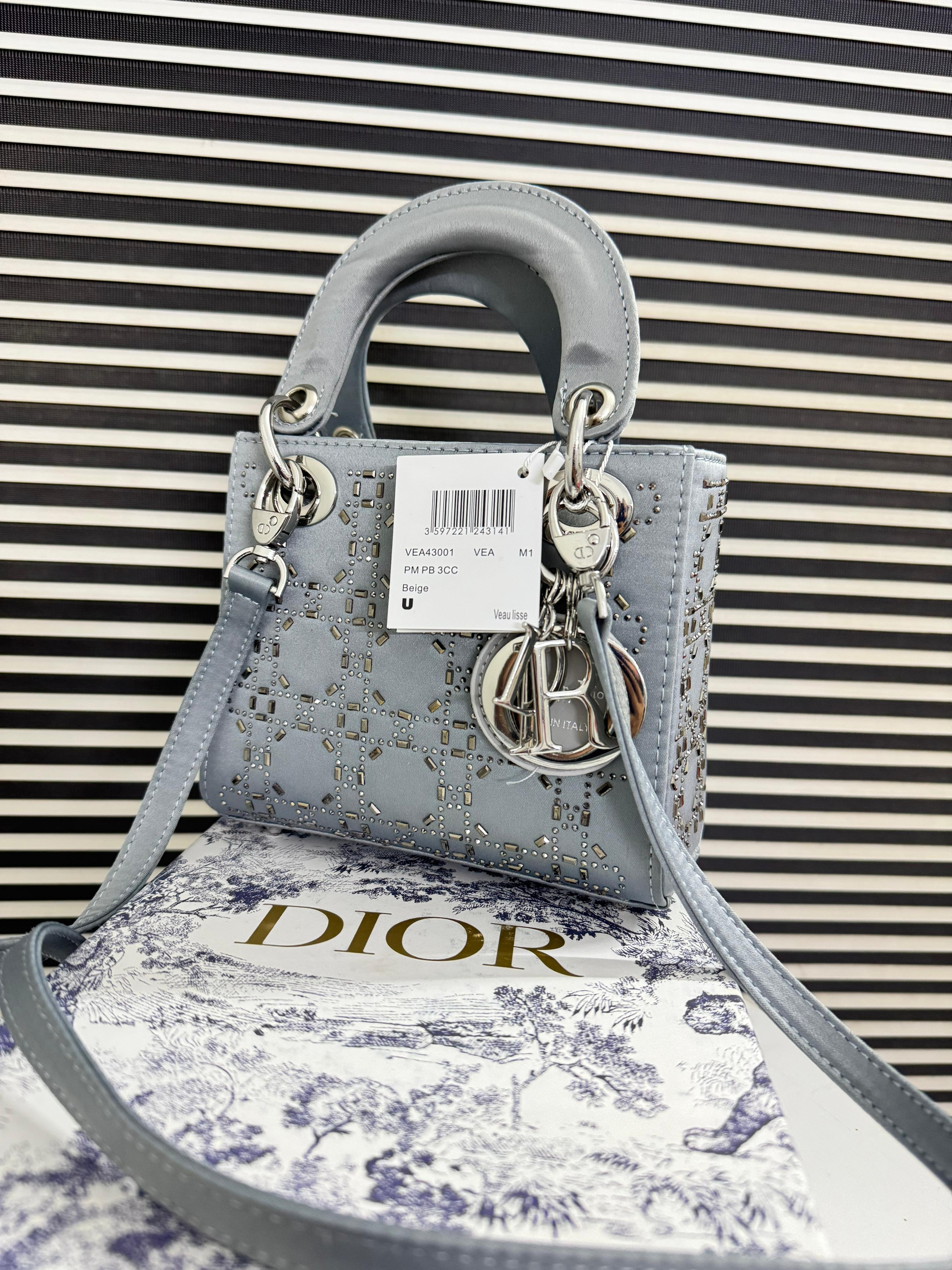 DIOR  Mini Stone Lady Dior Bag - Gray
