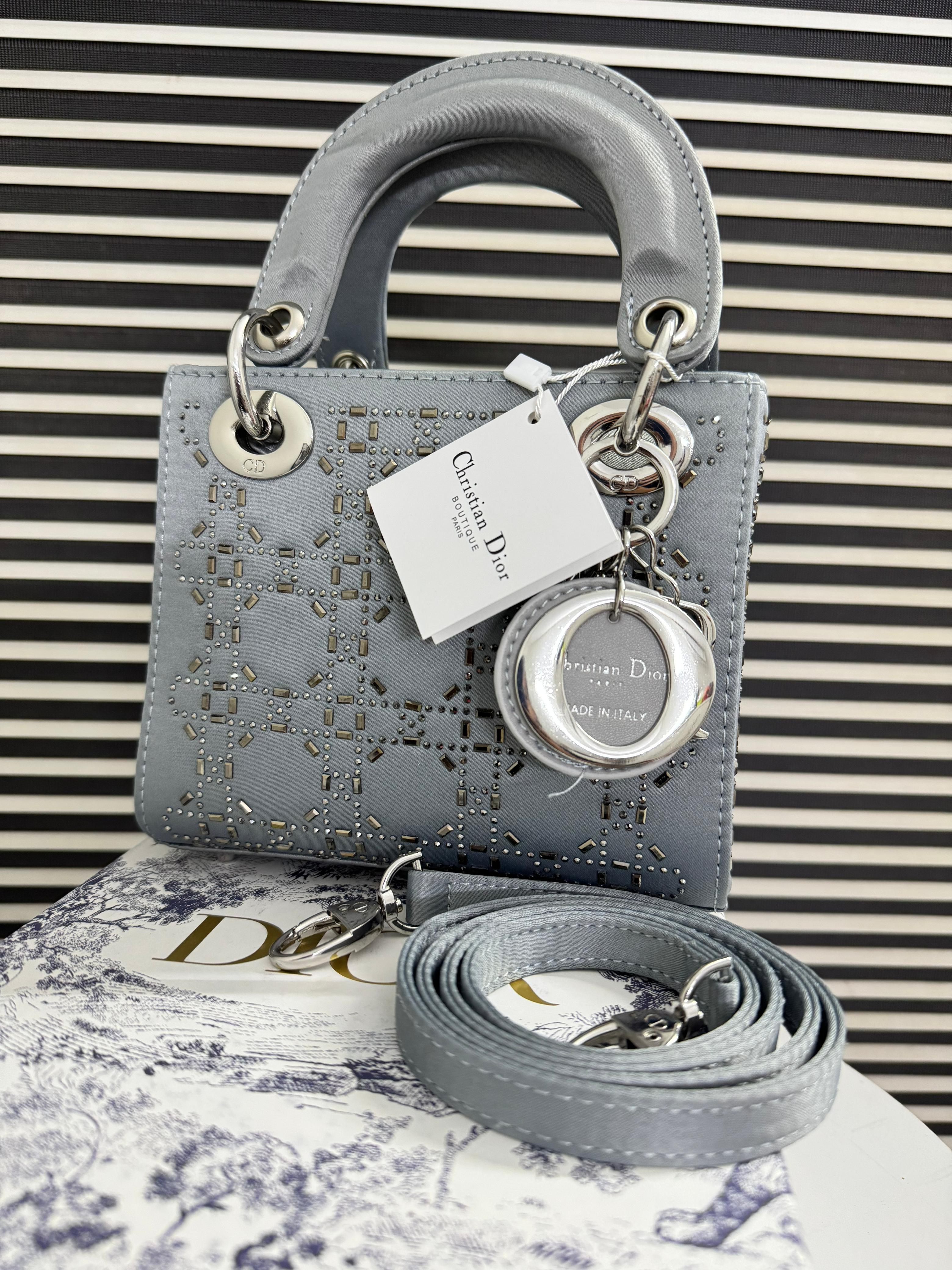 DIOR  Mini Stone Lady Dior Bag - Gray