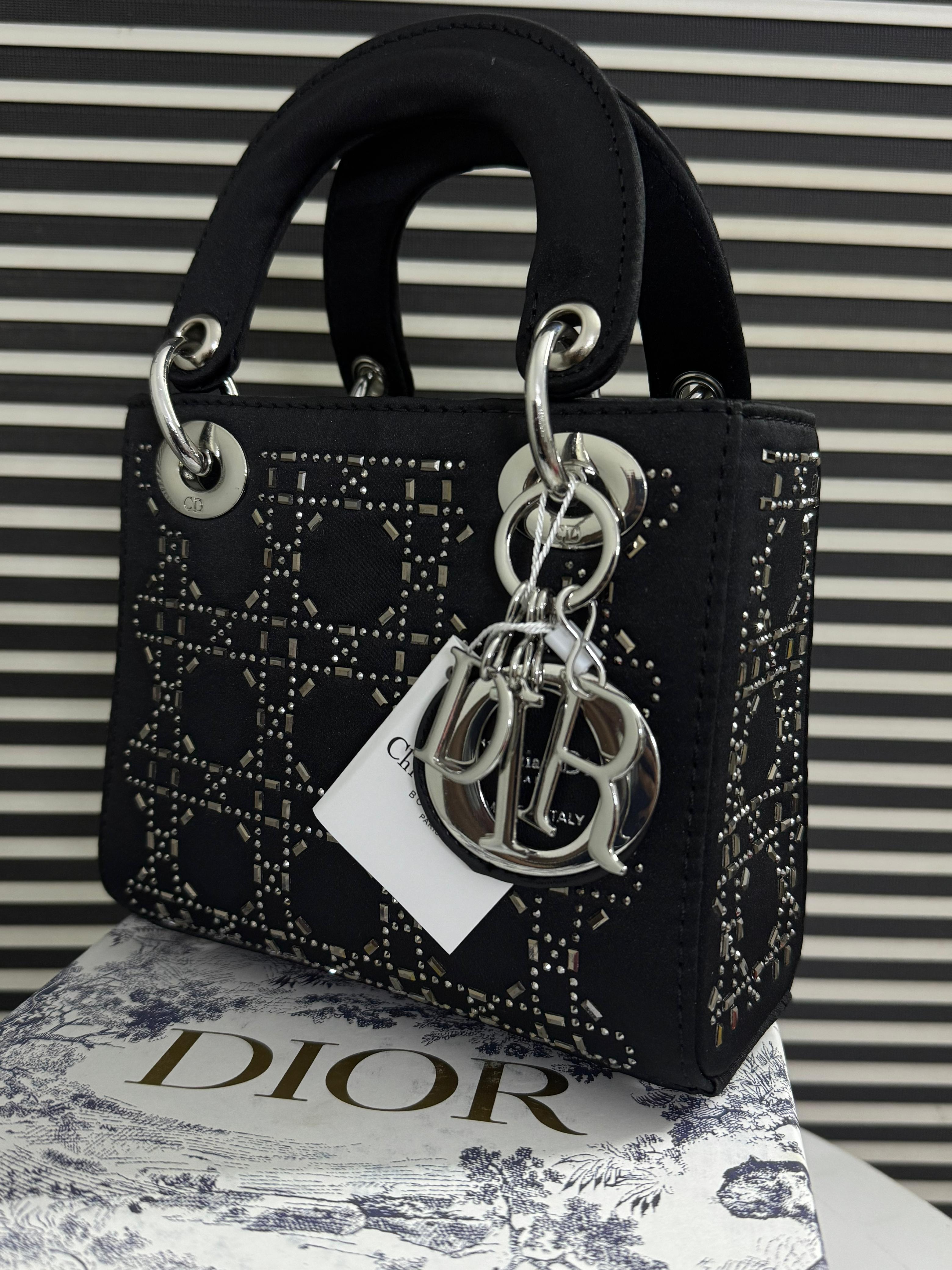 DIOR  Mini Stone Lady Dior Bag - Black