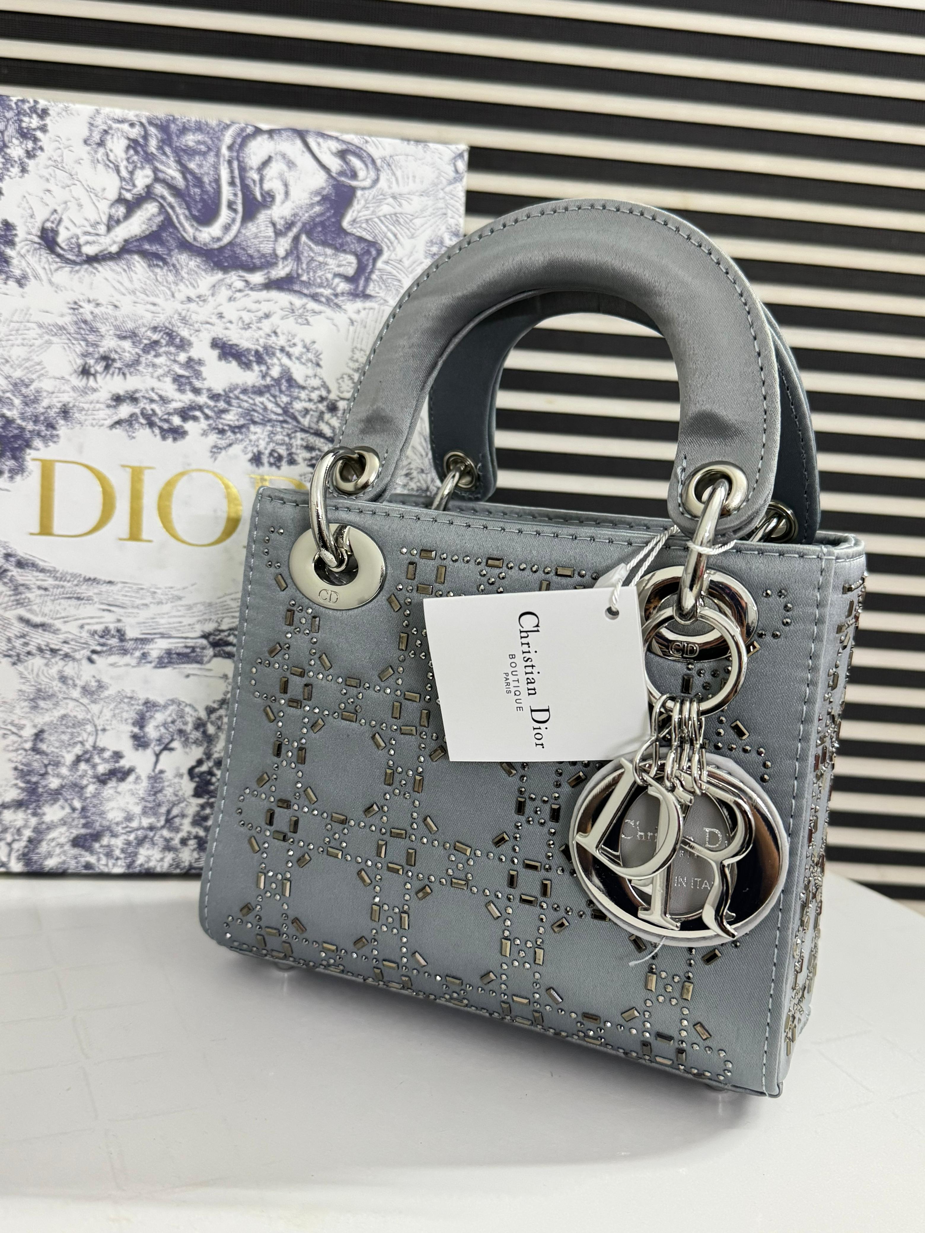 DIOR  Mini Stone Lady Dior Bag - Gray