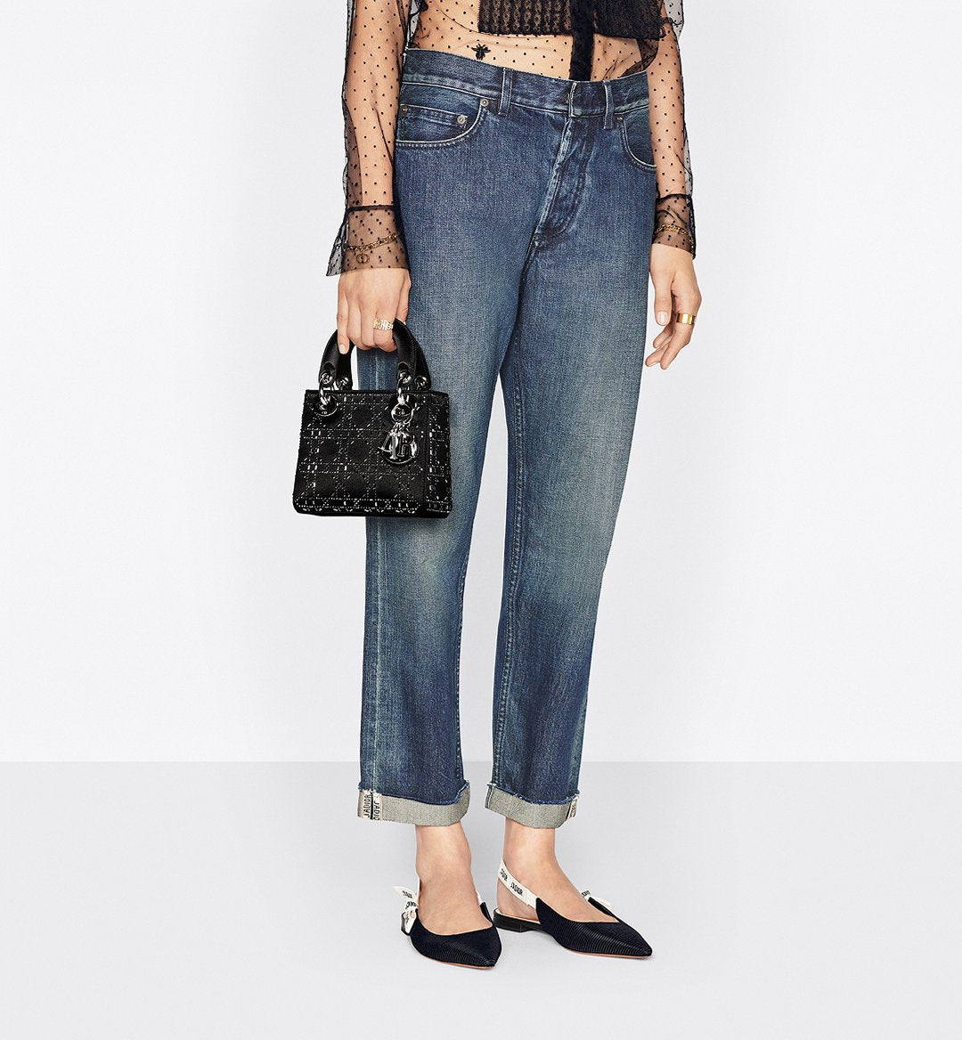 DIOR  Mini Stone Lady Dior Bag - Black