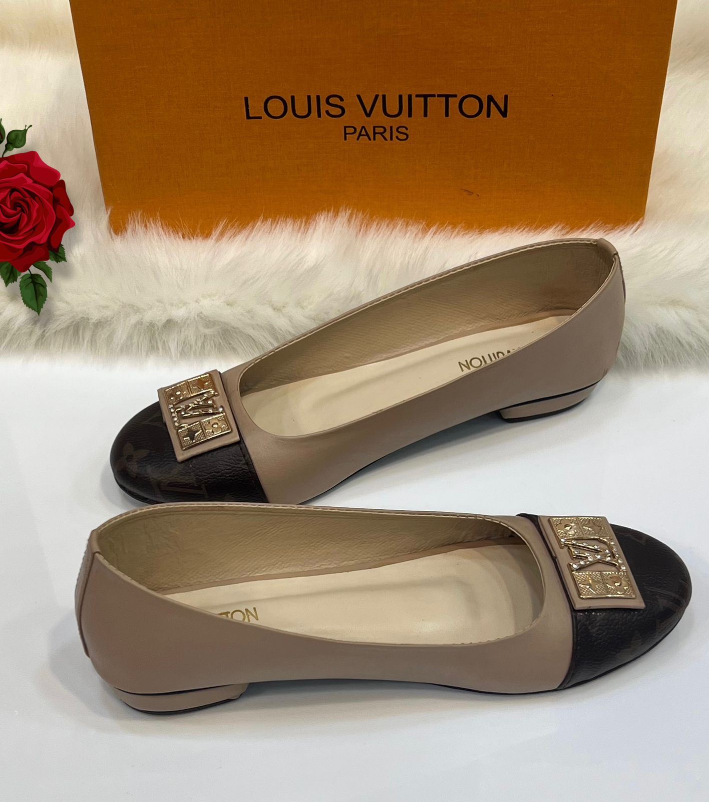 Louis Vuitton Capucine flat ballerina pumps - Fawn & Black