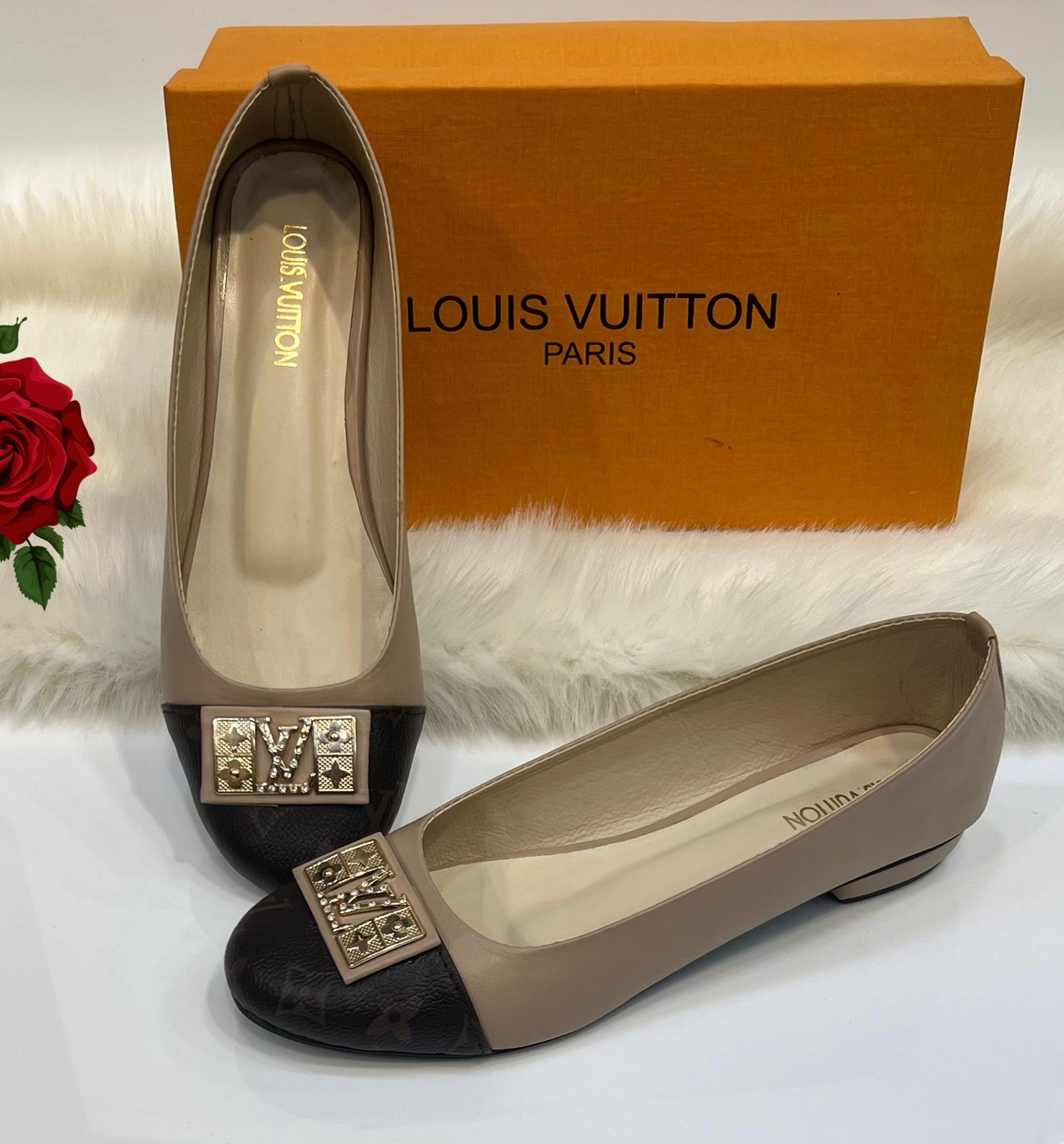 Louis Vuitton Capucine flat ballerina pumps - Fawn & Black