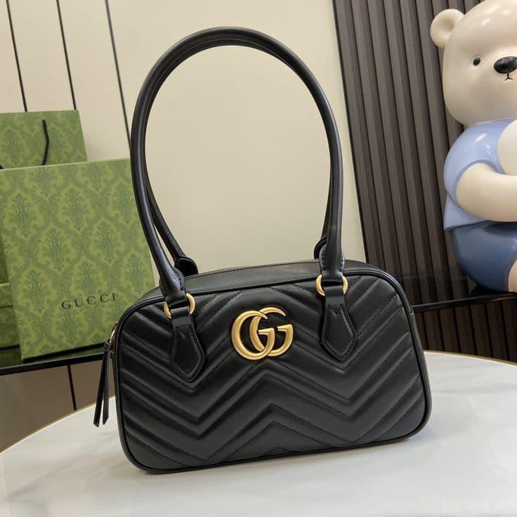 GUCCI GG Marmont Small Top Handle Bag - Black