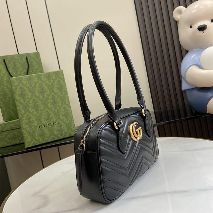 GUCCI GG Marmont Small Top Handle Bag - Black